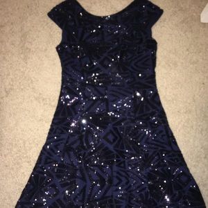 Brand New Navy Blue Sequin Midi Dress